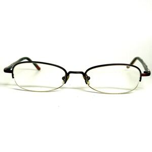 Sedona 135 Eyeglasses Frames Red Gold 51 19 Half Rim Oval Vintage Hong Kong